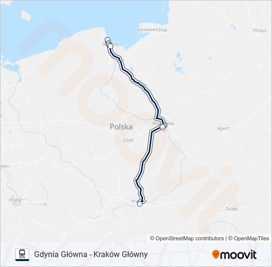 Mapa linii kolej EIP 5310