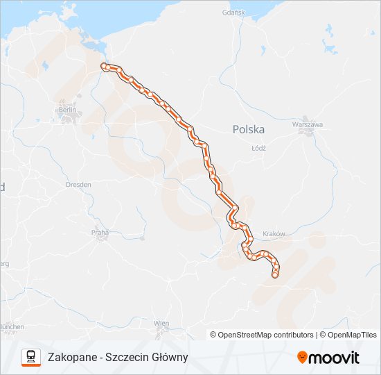 Поезд IC 38192: карта маршрута