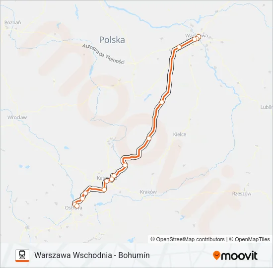 Поезд IC 14000: карта маршрута