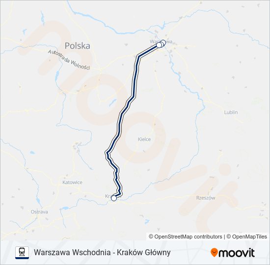 Поезд EIP 1306: карта маршрута