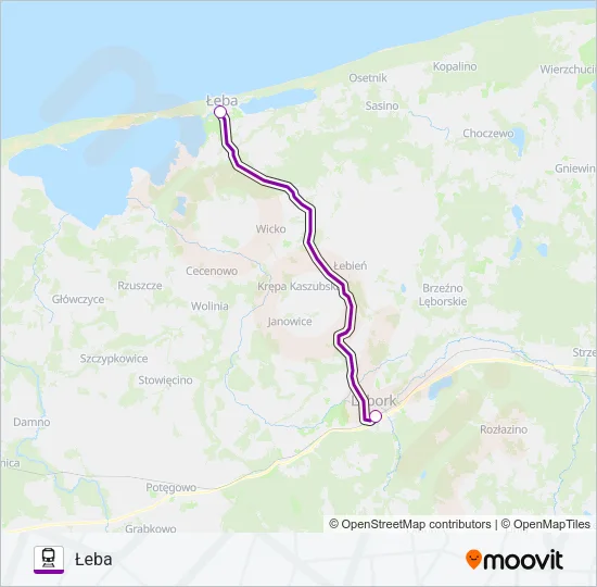 Поезд TLK 50153: карта маршрута