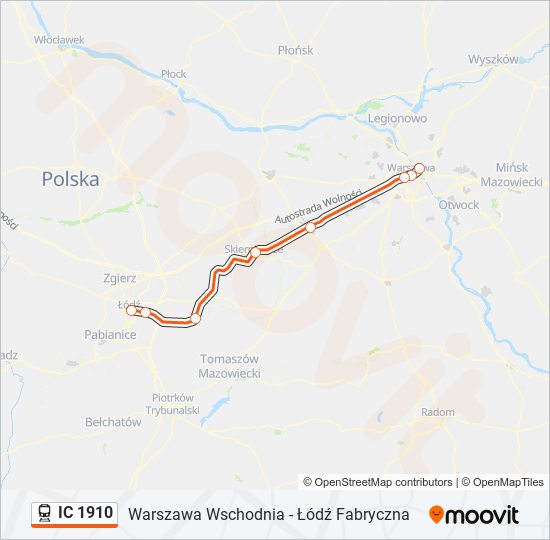 IC 1910 train Line Map