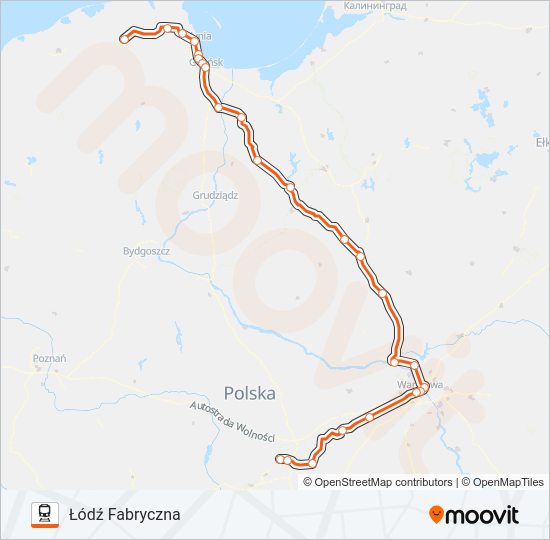 Поезд IC 81114: карта маршрута