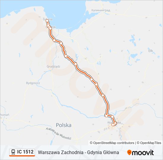 IC 1512 Train Line Map