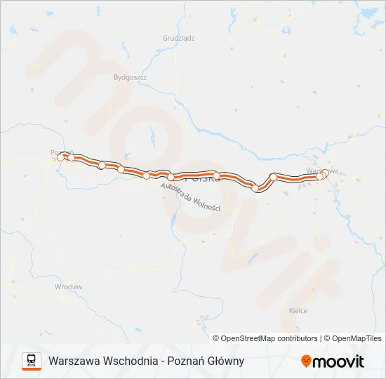 Поезд IC 17104: карта маршрута