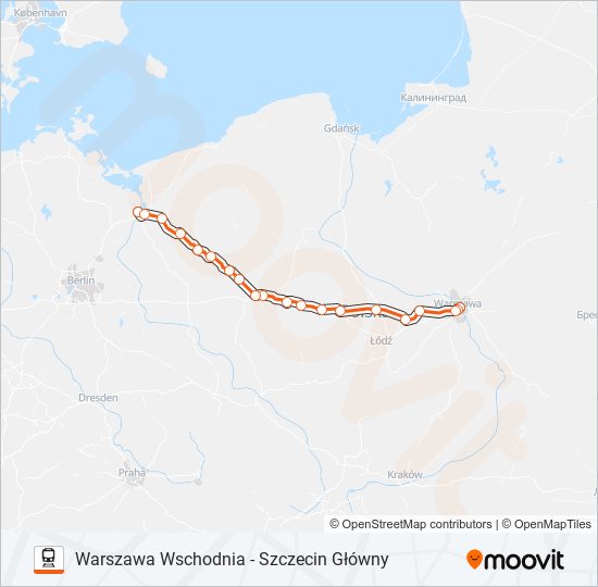 Поезд IC 18106: карта маршрута