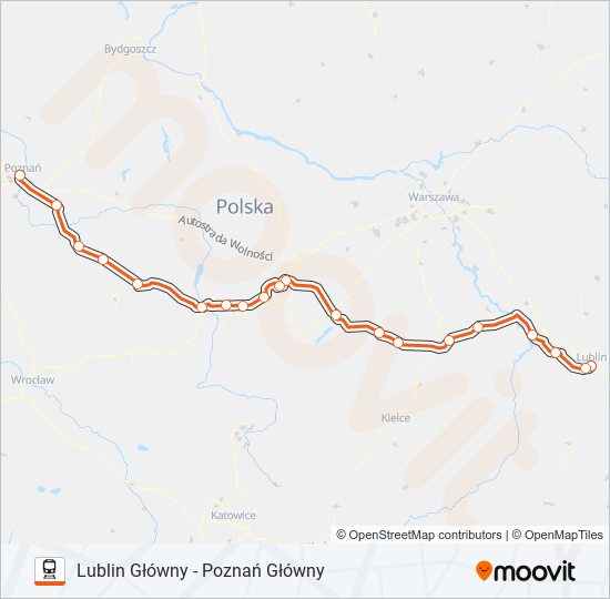 Поезд IC 27102: карта маршрута