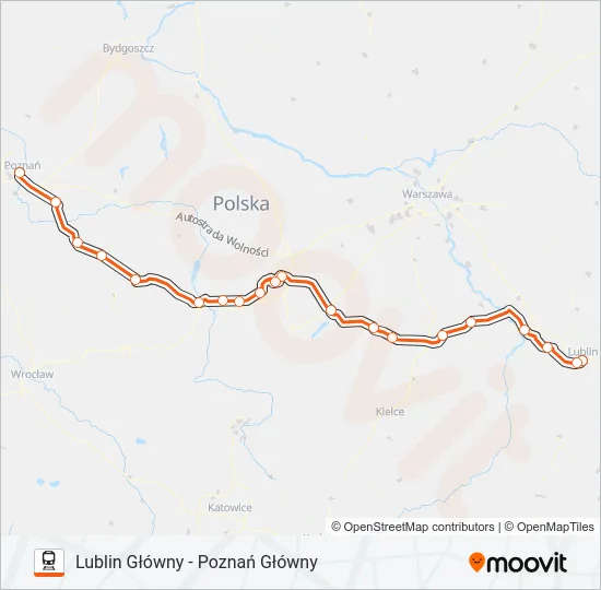 Поезд IC 27102: карта маршрута
