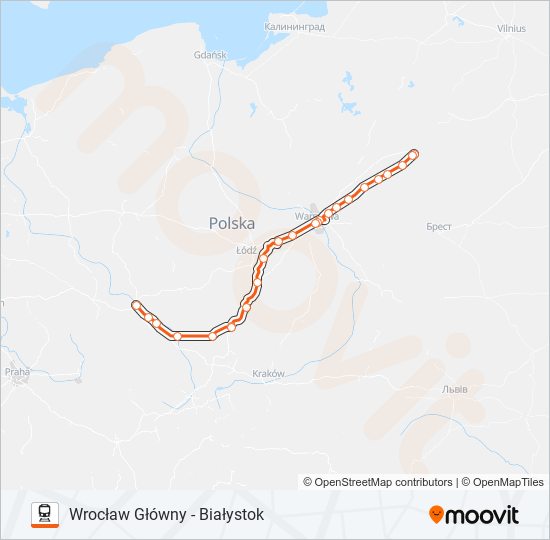 Поезд IC 61104: карта маршрута