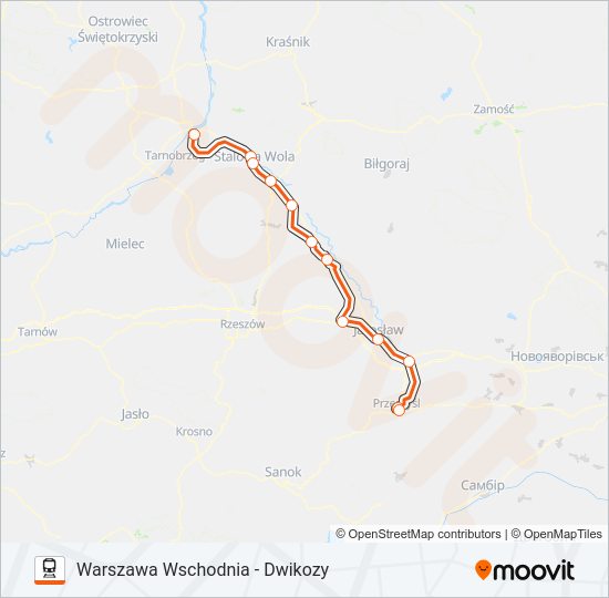 Поезд IC 13106: карта маршрута