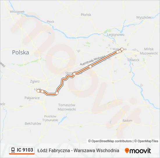 IC 9103 Train Line Map