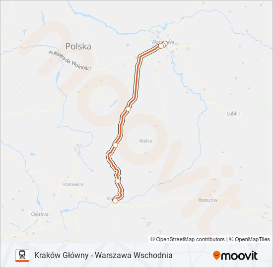 Поезд IC 31102: карта маршрута