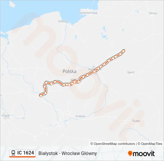 IC 1624 Train Line Map