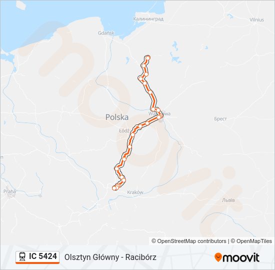 IC 5424 train Line Map