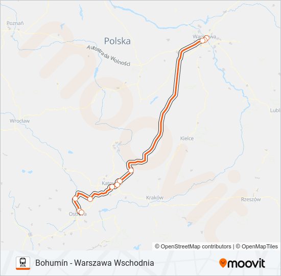 Поезд IC 41002: карта маршрута