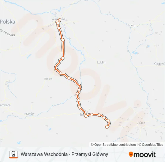 Поезд IC 13104: карта маршрута