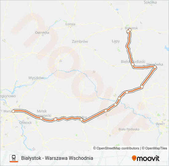 Поезд IC 10110: карта маршрута