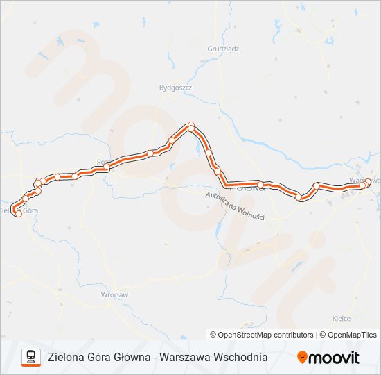 Поезд IC 71103: карта маршрута