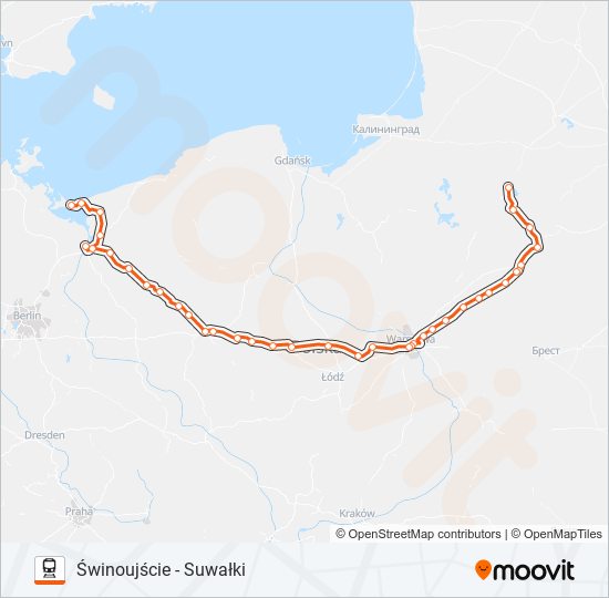 Поезд IC 81102: карта маршрута