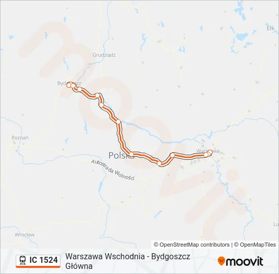 IC 1524 Train Line Map