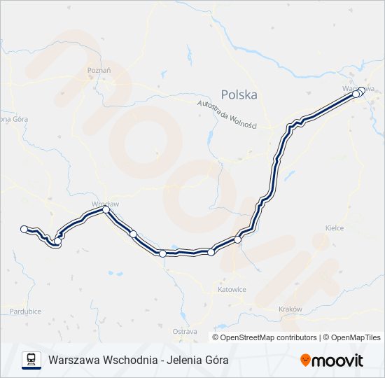 Поезд EIP 1602: карта маршрута