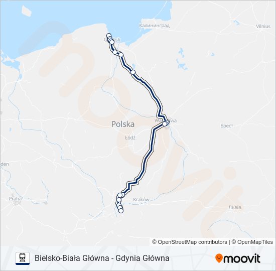 Mapa linii kolej EIP 4504