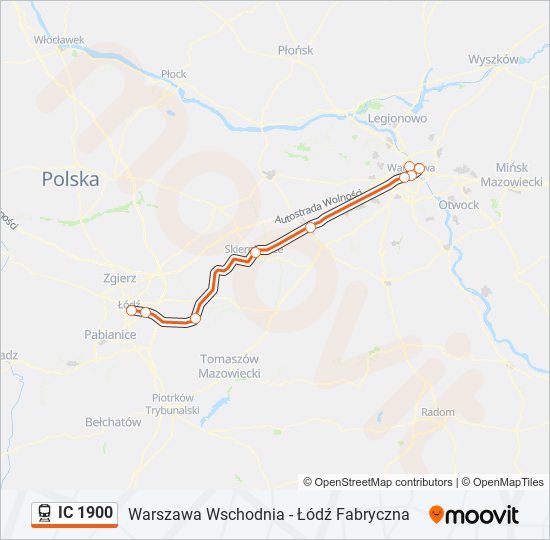 IC 1900 train Line Map