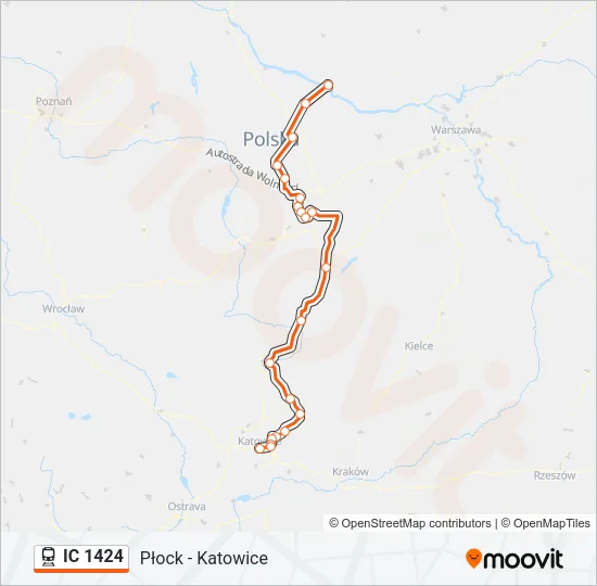 IC 1424 Train Line Map