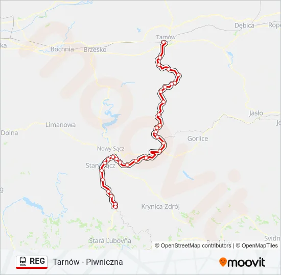 REG Train Line Map