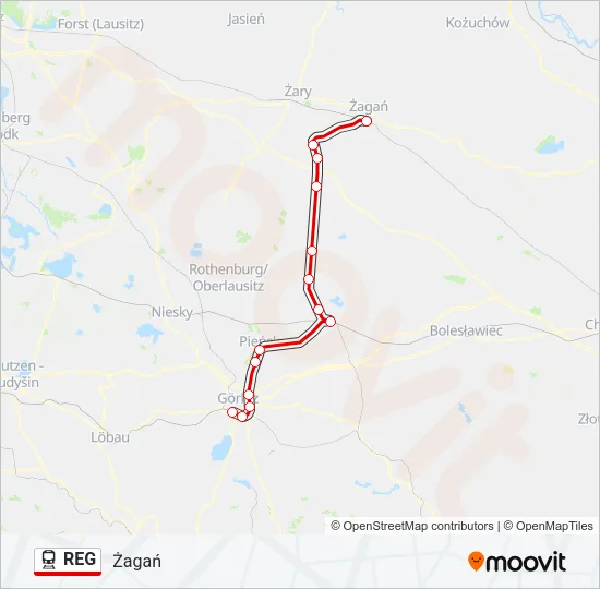 REG Train Line Map
