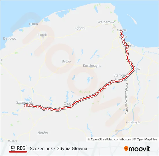 REG Train Line Map