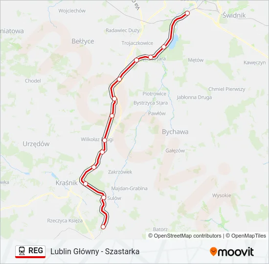 REG Train Line Map