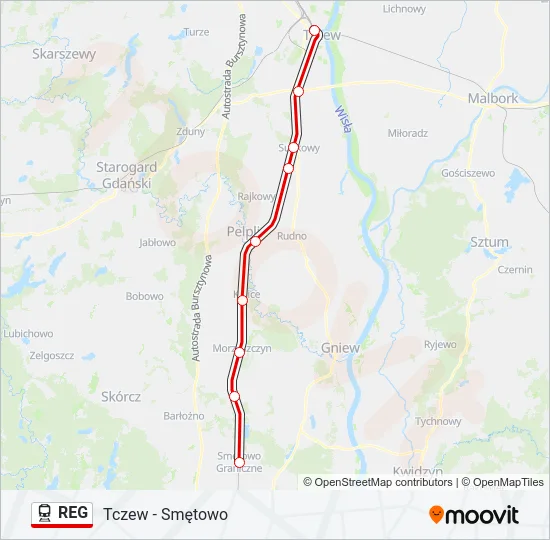 REG Train Line Map