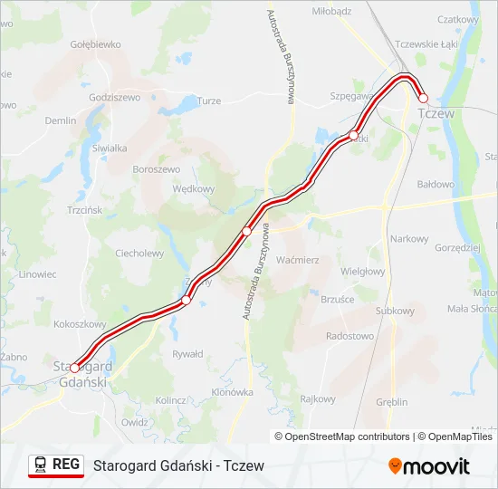 REG Train Line Map