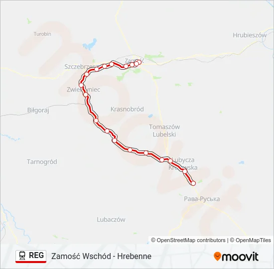 REG Train Line Map