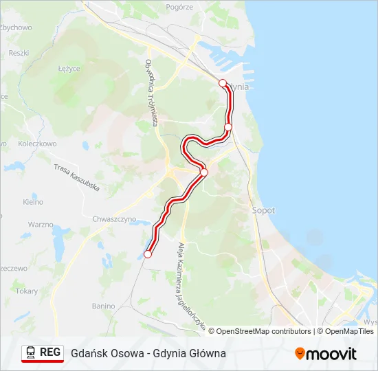 REG Train Line Map