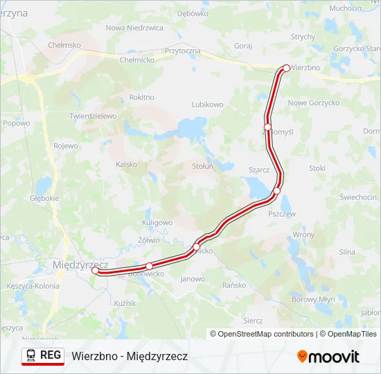 REG Train Line Map