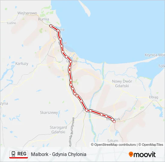 REG Train Line Map