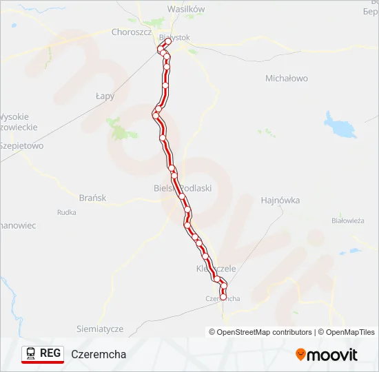 REG Train Line Map