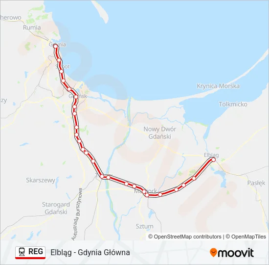 REG Train Line Map
