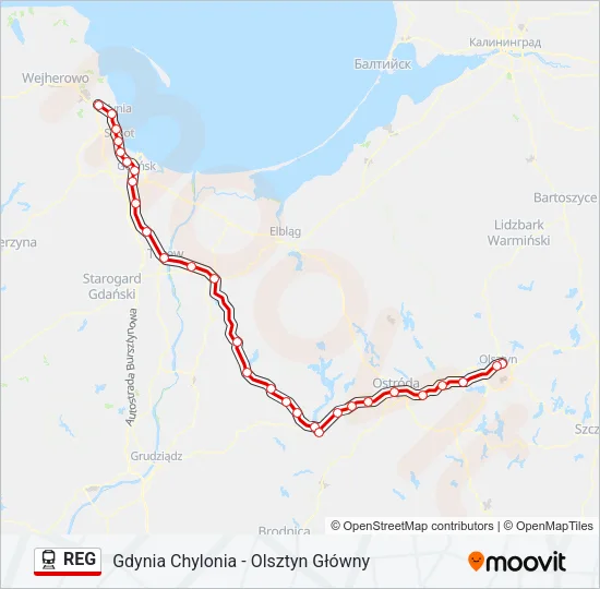 REG Train Line Map