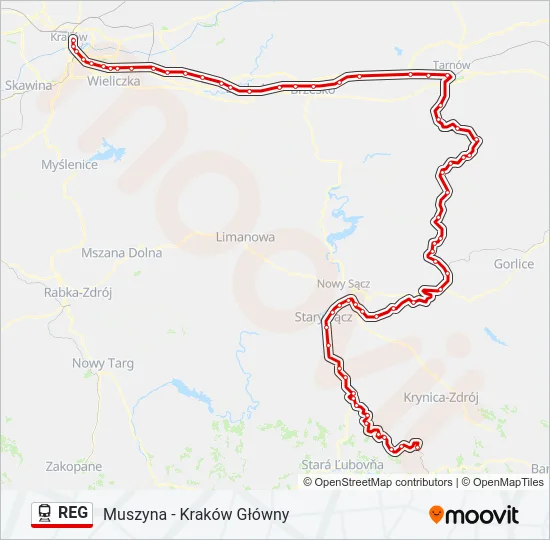 REG Train Line Map
