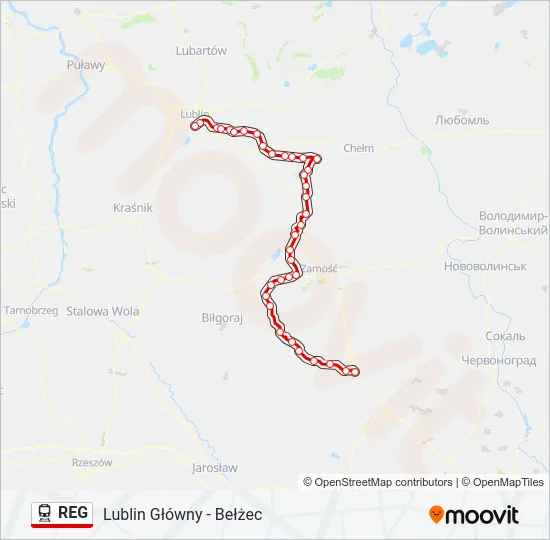 REG Train Line Map