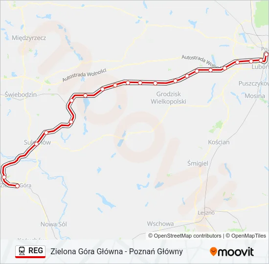 REG Train Line Map