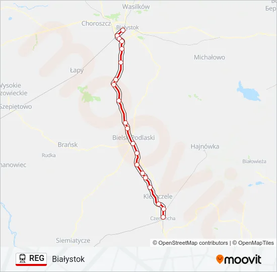 REG Train Line Map