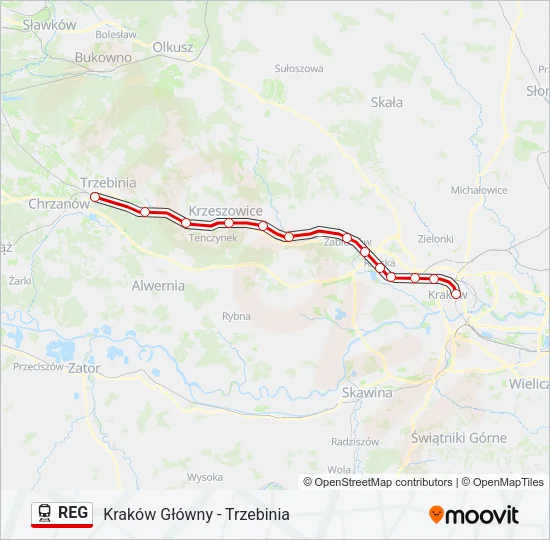 REG Train Line Map