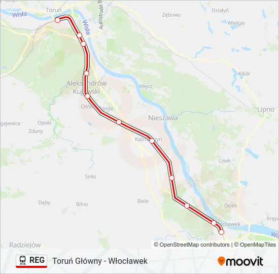 REG Train Line Map