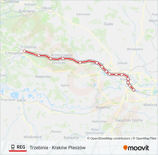 REG Train Line Map