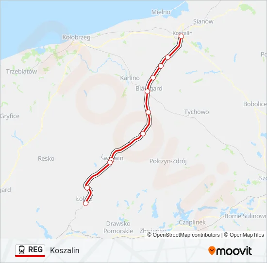 REG Train Line Map