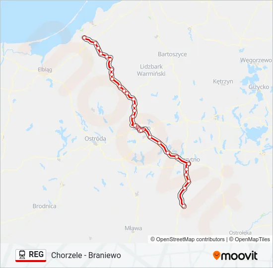 REG Train Line Map